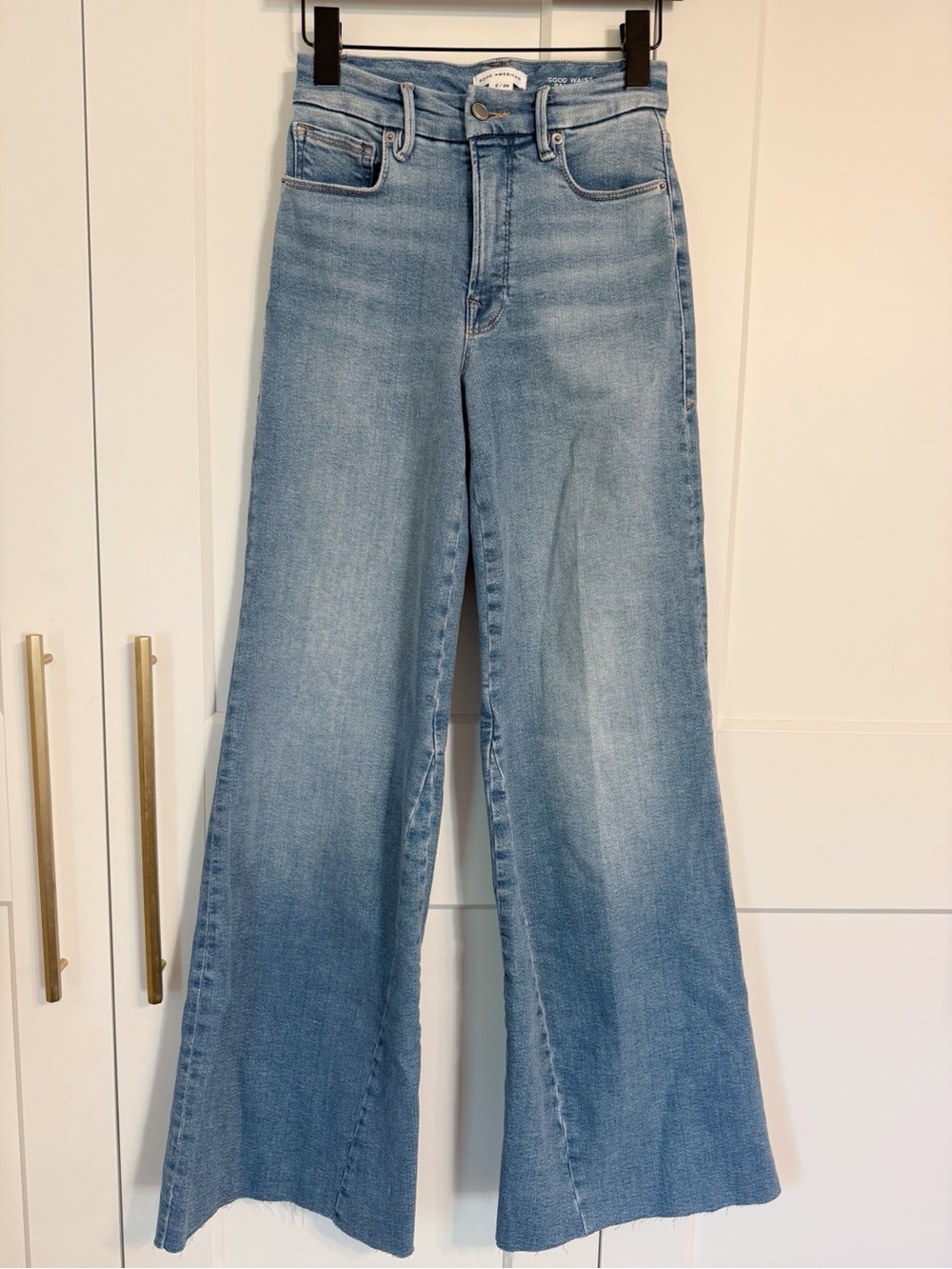 Good American Size 2 / 26 Wide Leg Indigo Good Waist Palazzo Denim Jeans - Picture 2 of 7